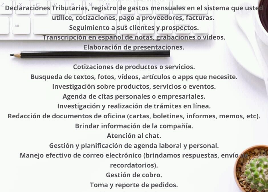 Servicios secretariales y administrativos de forma virtual